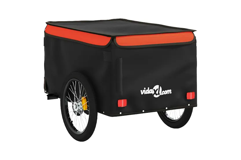Vidaxl Bike Trailer Black And Orange 30 Kg Iron Vidaxl Bike Trailer Black And Orange 30 Kg Iron