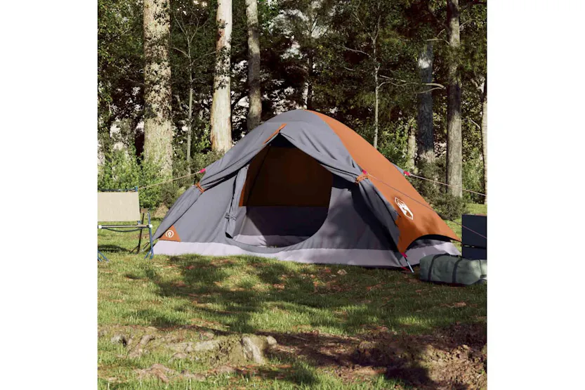 Vidaxl Camping Tent Dome 4-person Grey And Orange Waterproof Vidaxl Camping Tent Dome 4-person Grey And Orange Waterproof