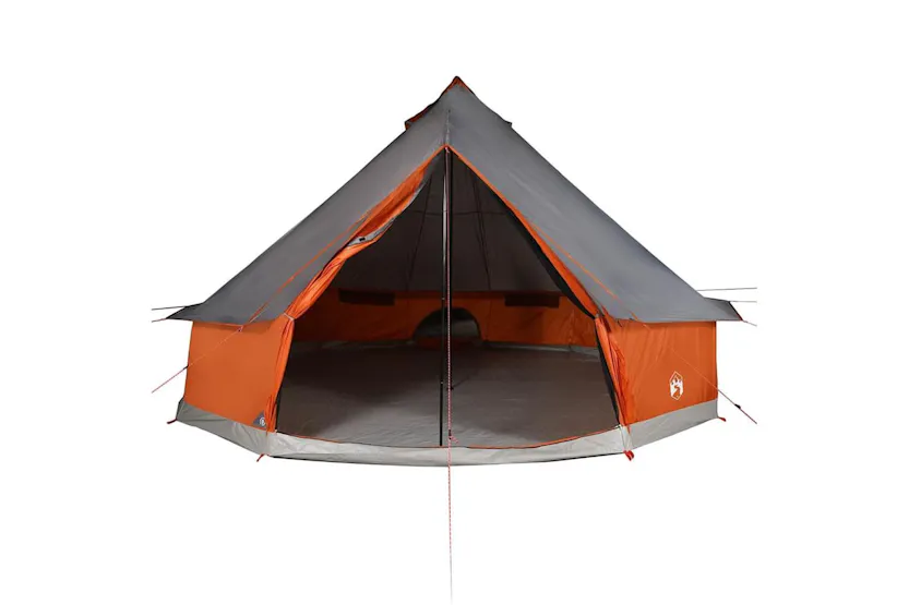 Vidaxl Family Tent Tipi 12-person Grey And Orange Waterproof Vidaxl Family Tent Tipi 12-person Grey And Orange Waterproof