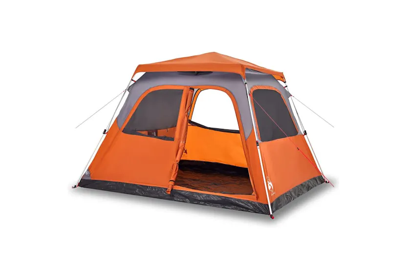 Vidaxl Family Tent Dome 6-person Grey And Orange Quick Release Vidaxl Family Tent Dome 6-person Grey And Orange Quick Release