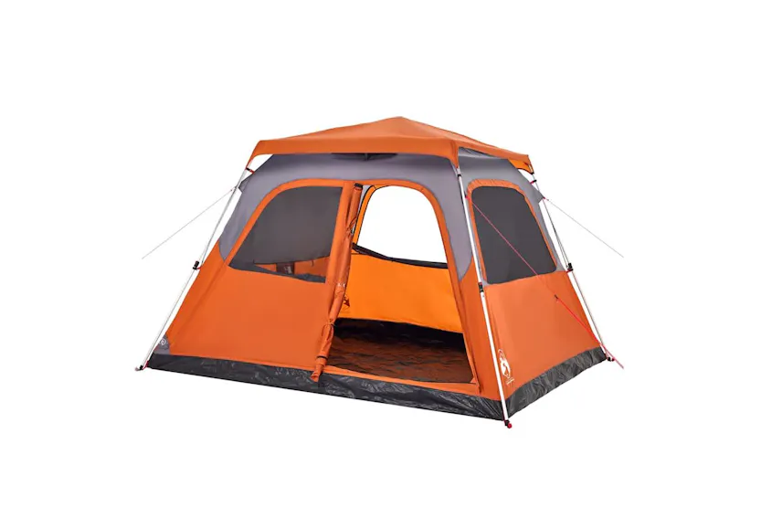 Vidaxl Family Tent Dome 6-person Grey And Orange Quick Release Vidaxl Family Tent Dome 6-person Grey And Orange Quick Release