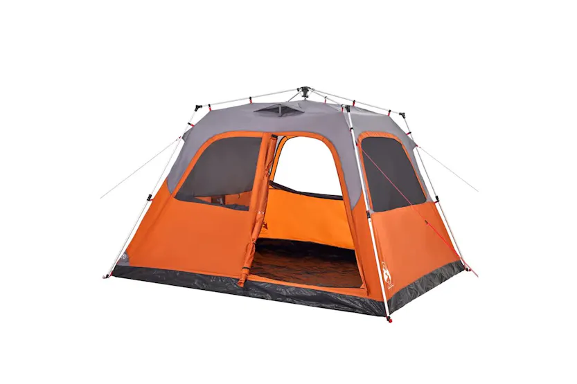 Vidaxl Family Tent Dome 6-person Grey And Orange Quick Release Vidaxl Family Tent Dome 6-person Grey And Orange Quick Release