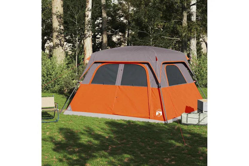 Vidaxl Family Tent Cabin 6-person Orange Waterproof Vidaxl Family Tent Cabin 6-person Orange Waterproof