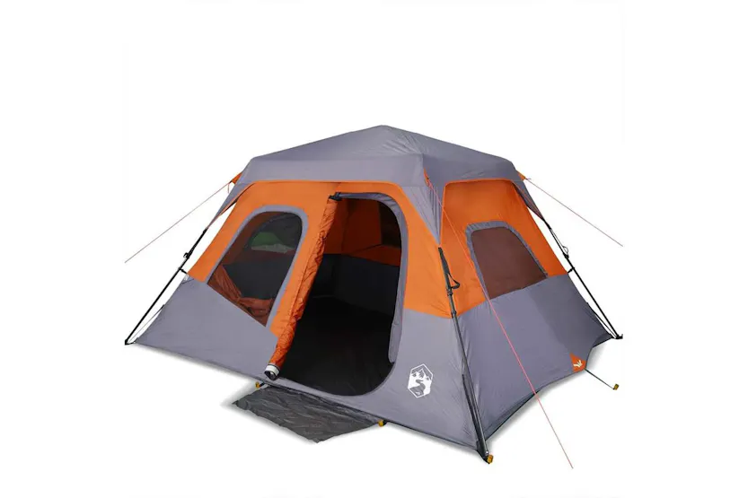 Vidaxl Family Tent 6-person Grey And Orange Quick Release Waterproof Vidaxl Family Tent 6-person Grey And Orange Quick Release Waterproof