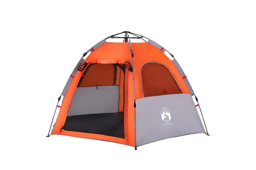 Vidaxl Camping Tent Cabin 4-person Grey And Orange Quick Release Vidaxl Camping Tent Cabin 4-person Grey And Orange Quick Release