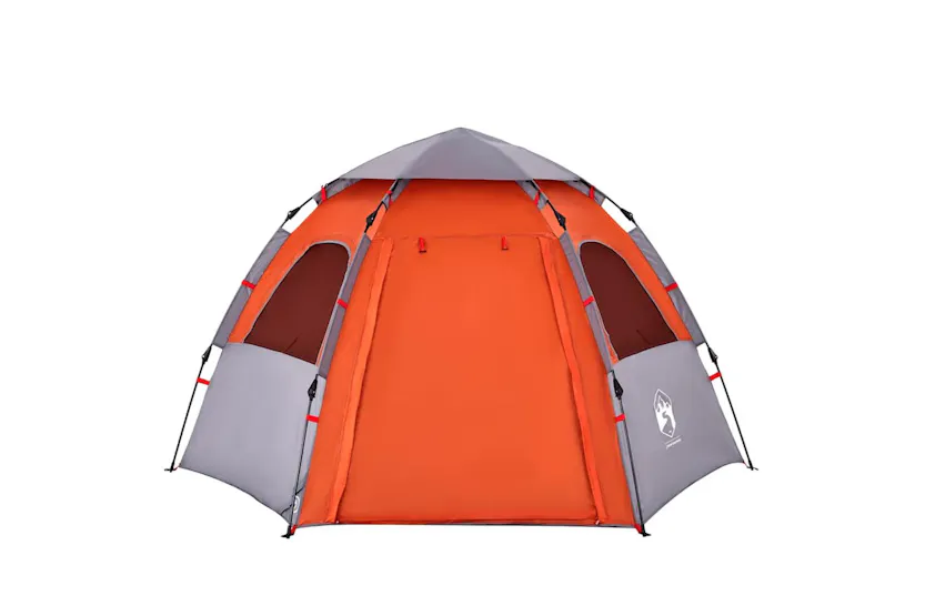 Vidaxl Camping Tent Cabin 4-person Grey And Orange Quick Release Vidaxl Camping Tent Cabin 4-person Grey And Orange Quick Release