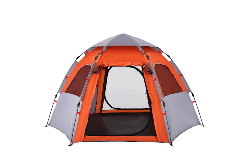 Vidaxl Camping Tent Cabin 4-person Grey And Orange Quick Release Vidaxl Camping Tent Cabin 4-person Grey And Orange Quick Release