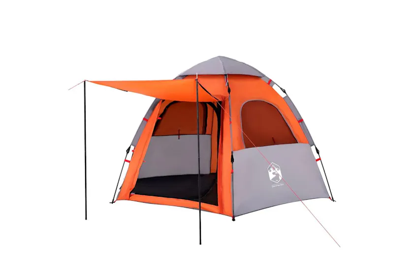 Vidaxl Camping Tent Cabin 4-person Grey And Orange Quick Release Vidaxl Camping Tent Cabin 4-person Grey And Orange Quick Release