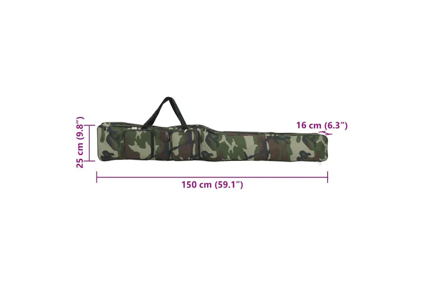 Vidaxl Fishing Rod Bag Green Camouflage 150 Cm Oxford Fabric Vidaxl Fishing Rod Bag Green Camouflage 150 Cm Oxford Fabric