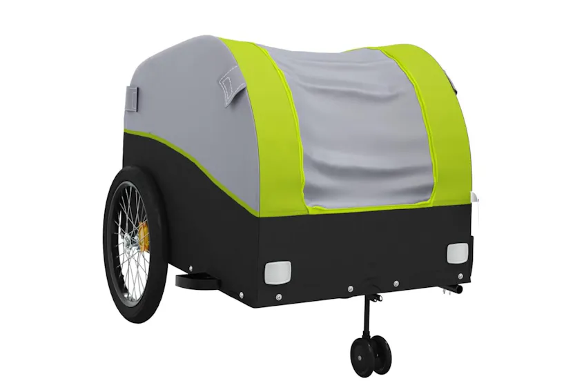 Vidaxl Bike Trailer Black And Green 45 Kg Iron Vidaxl Bike Trailer Black And Green 45 Kg Iron