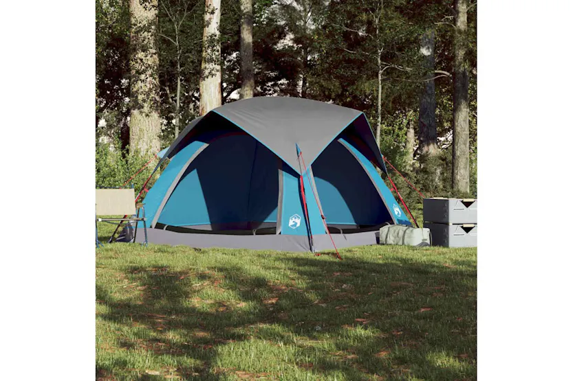 Vidaxl Camping Tent Cabin 4-person Blue Waterproof Vidaxl Camping Tent Cabin 4-person Blue Waterproof