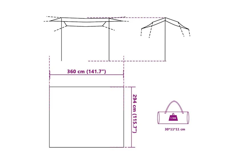 Vidaxl Camping Tarp Green 360x294 Cm Waterproof Vidaxl Camping Tarp Green 360x294 Cm Waterproof