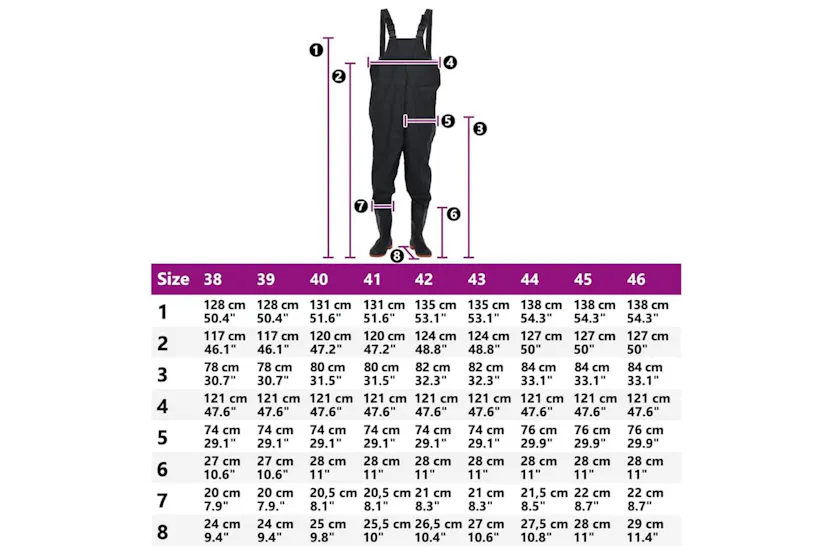 Vidaxl Chest Waders With Boots Black Size 40 Vidaxl Chest Waders With Boots Black Size 40