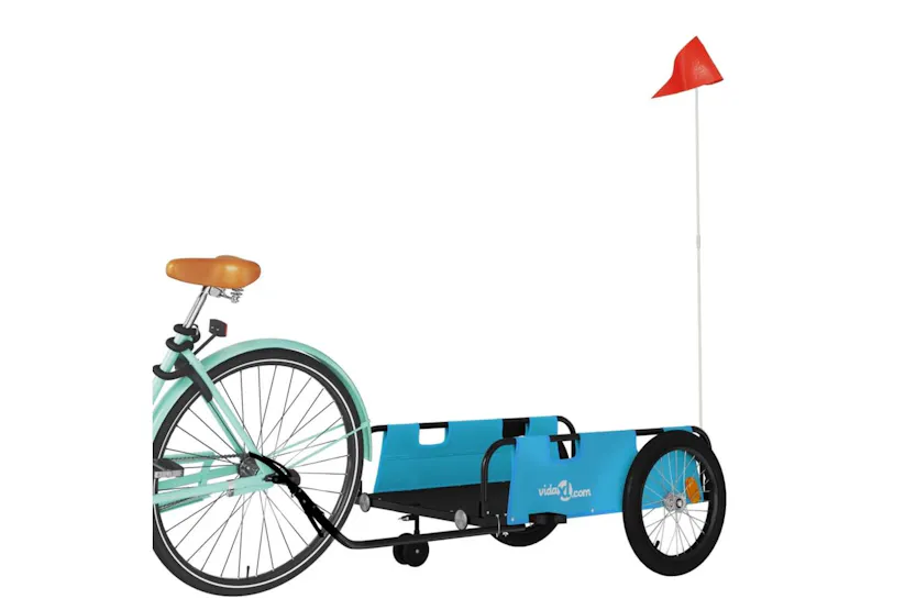 Vidaxl Bike Trailer Blue And Black Oxford Fabric And Iron Vidaxl Bike Trailer Blue And Black Oxford Fabric And Iron