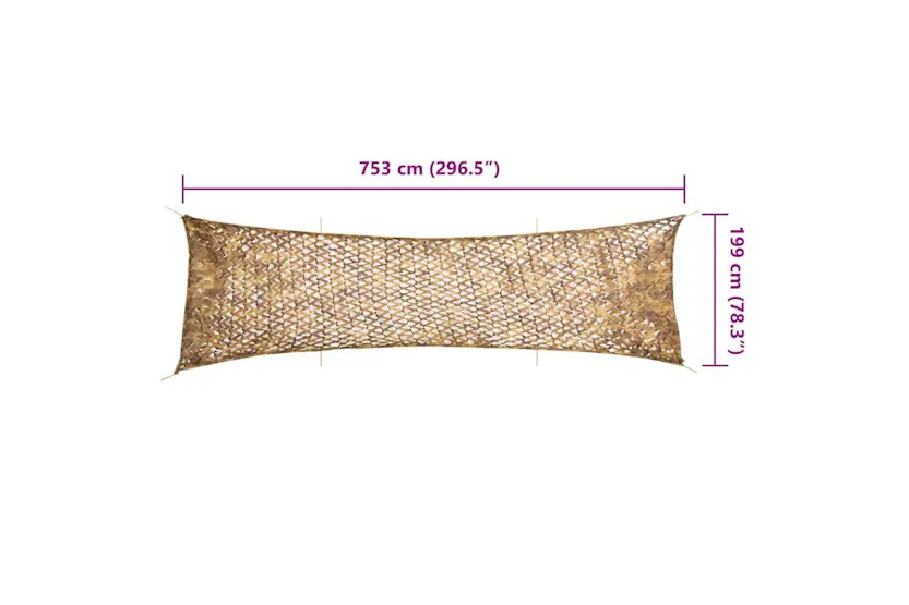 Vidaxl Camouflage Net With Storage Bag 753x199 Cm Sand Vidaxl Camouflage Net With Storage Bag 753x199 Cm Sand
