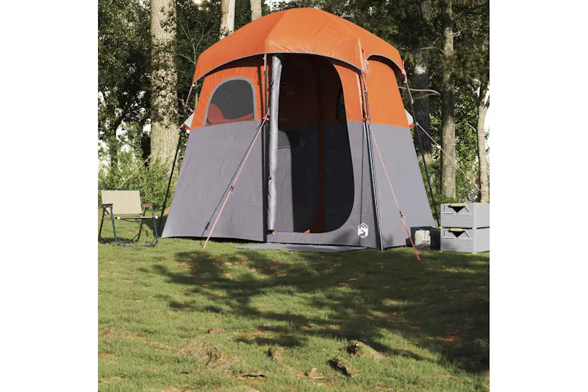 Vidaxl Shower Tent 2-person Grey And Orange Waterproof Vidaxl Shower Tent 2-person Grey And Orange Waterproof