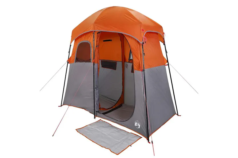 Vidaxl Shower Tent 2-person Grey And Orange Waterproof Vidaxl Shower Tent 2-person Grey And Orange Waterproof