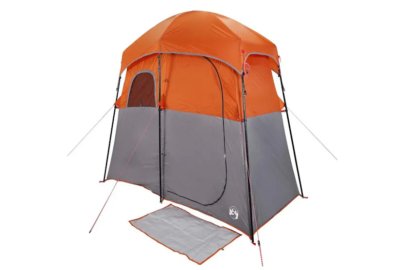 Vidaxl Shower Tent 2-person Grey And Orange Waterproof Vidaxl Shower Tent 2-person Grey And Orange Waterproof