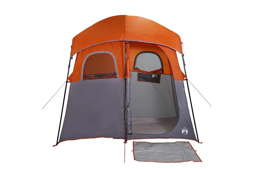 Vidaxl Shower Tent 2-person Grey And Orange Waterproof Vidaxl Shower Tent 2-person Grey And Orange Waterproof
