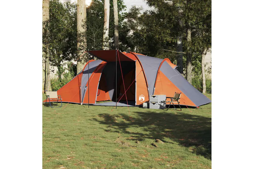 Vidaxl Family Tent Dome 6-person Grey And Orange Waterproof Vidaxl Family Tent Dome 6-person Grey And Orange Waterproof