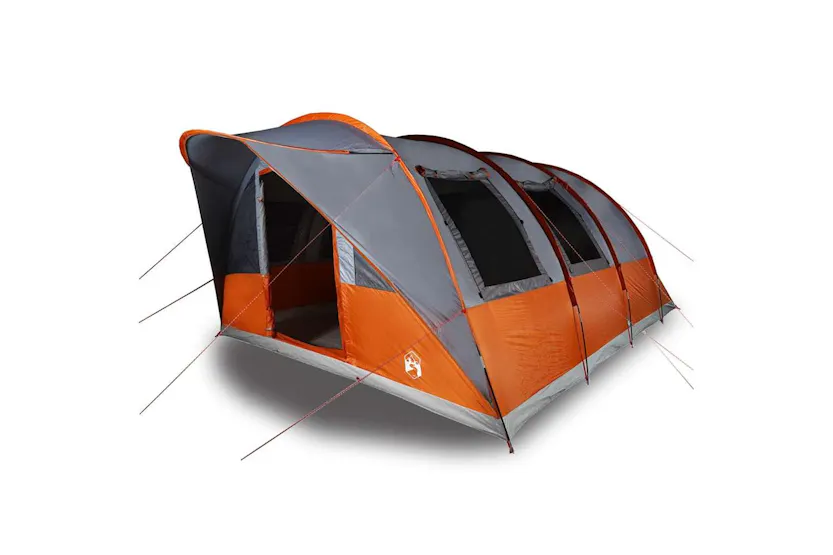 Vidaxl Camping Tent Tunnel 5-person Grey And Orange Waterproof Vidaxl Camping Tent Tunnel 5-person Grey And Orange Waterproof