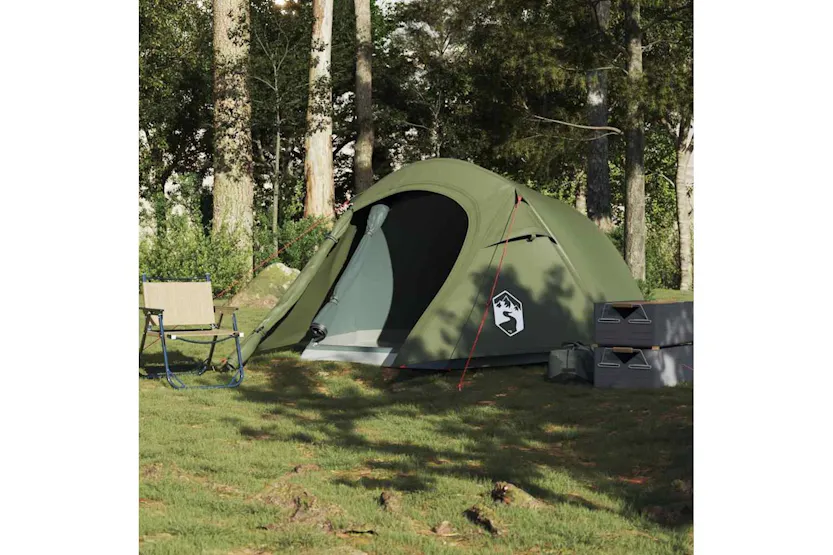 Vidaxl Camping Tent Tunnel 3-person Olive Green Waterproof Vidaxl Camping Tent Tunnel 3-person Olive Green Waterproof
