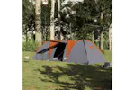 Vidaxl Family Tent Dome 8-person Grey And Orange Waterproof Vidaxl Family Tent Dome 8-person Grey And Orange Waterproof