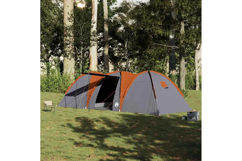 Vidaxl Family Tent Dome 8-person Grey And Orange Waterproof Vidaxl Family Tent Dome 8-person Grey And Orange Waterproof