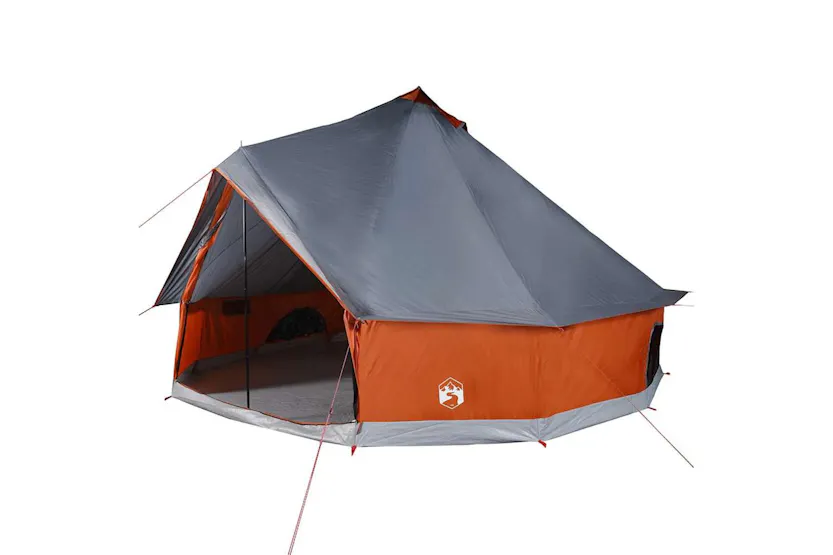 Vidaxl Family Tent Tipi 6-person Grey And Orange Waterproof Vidaxl Family Tent Tipi 6-person Grey And Orange Waterproof