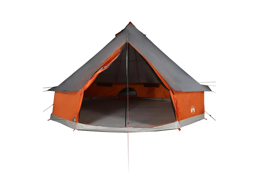 Vidaxl Family Tent Tipi 6-person Grey And Orange Waterproof Vidaxl Family Tent Tipi 6-person Grey And Orange Waterproof