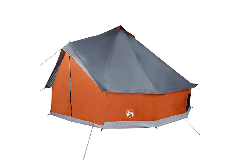 Vidaxl Family Tent Tipi 6-person Grey And Orange Waterproof Vidaxl Family Tent Tipi 6-person Grey And Orange Waterproof