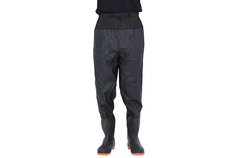 Vidaxl Waist Waders With Boots Black Size 44 Vidaxl Waist Waders With Boots Black Size 44