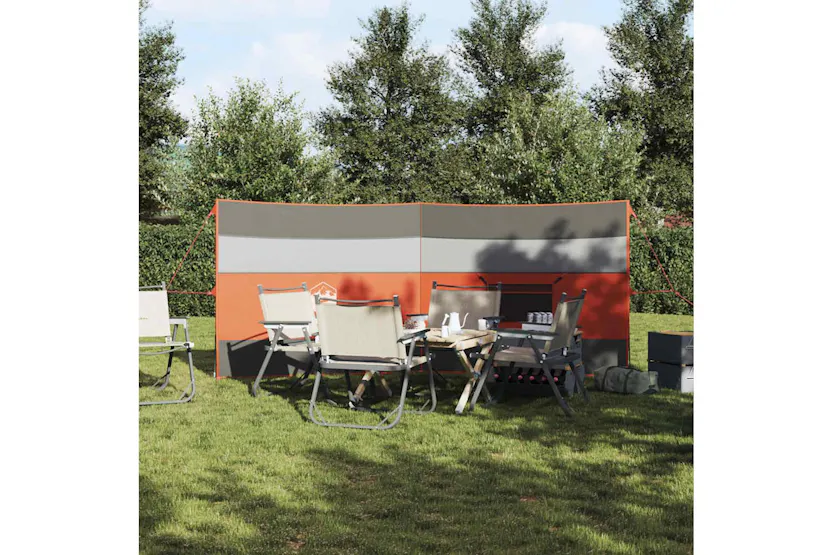 Vidaxl Camping Windbreak Grey And Orange 340x130 Cm Waterproof Vidaxl Camping Windbreak Grey And Orange 340x130 Cm Waterproof