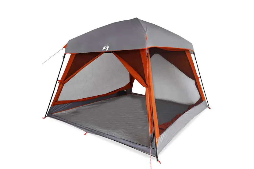 Vidaxl Family Tent Cabin 6-person Grey And Orange Waterproof Vidaxl Family Tent Cabin 6-person Grey And Orange Waterproof