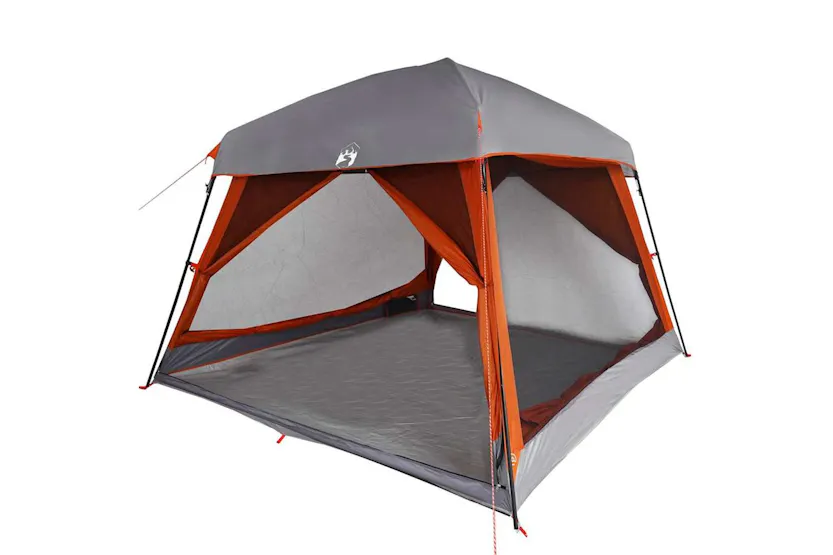 Vidaxl Family Tent Cabin 6-person Grey And Orange Waterproof Vidaxl Family Tent Cabin 6-person Grey And Orange Waterproof