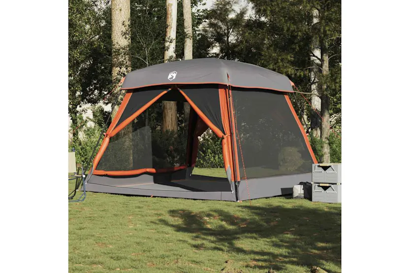 Vidaxl Family Tent Cabin 6-person Grey And Orange Waterproof Vidaxl Family Tent Cabin 6-person Grey And Orange Waterproof