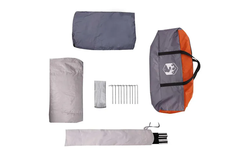 Vidaxl Family Tent Cabin 6-person Grey And Orange Waterproof Vidaxl Family Tent Cabin 6-person Grey And Orange Waterproof