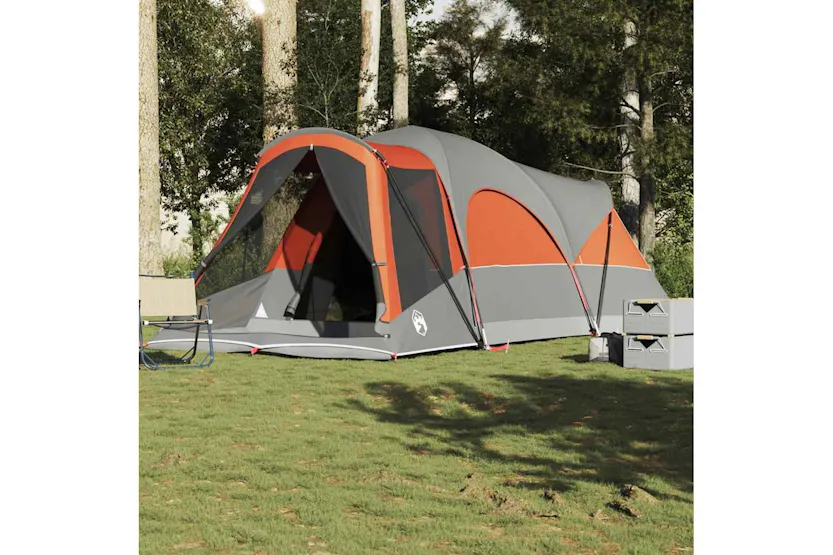 Vidaxl Family Tent Tunnel 8-person Grey And Orange Waterproof Vidaxl Family Tent Tunnel 8-person Grey And Orange Waterproof
