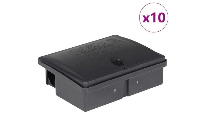 Vidaxl Mouse Traps 10 Pcs Black 13x10x4 Cm Vidaxl Mouse Traps 10 Pcs Black 13x10x4 Cm