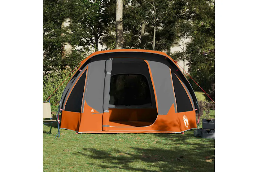 Vidaxl Family Tent Cabin 6-person Grey And Orange Waterproof Vidaxl Family Tent Cabin 6-person Grey And Orange Waterproof