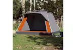 Vidaxl Camping Tent Cabin 4-person Grey And Orange Quick Release Vidaxl Camping Tent Cabin 4-person Grey And Orange Quick Release