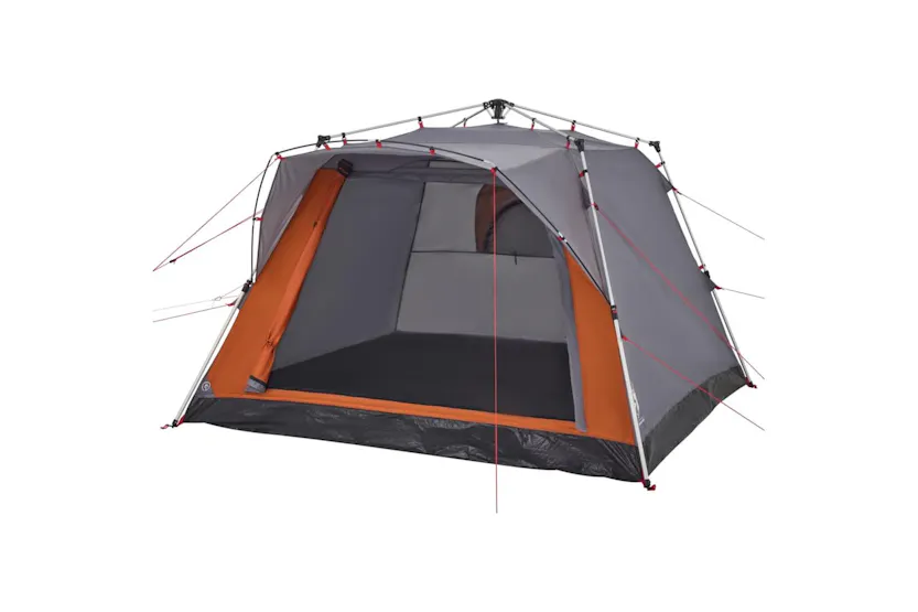 Vidaxl Camping Tent Cabin 4-person Grey And Orange Quick Release Vidaxl Camping Tent Cabin 4-person Grey And Orange Quick Release