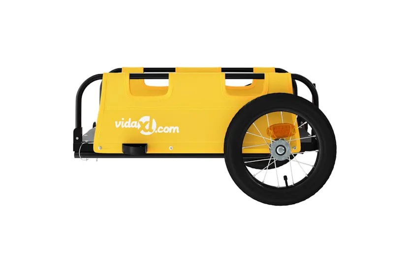 Vidaxl Bike Trailer Yellow Oxford Fabric And Iron Vidaxl Bike Trailer Yellow Oxford Fabric And Iron
