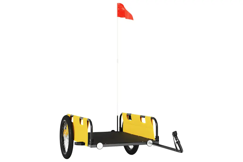 Vidaxl Bike Trailer Yellow Oxford Fabric And Iron Vidaxl Bike Trailer Yellow Oxford Fabric And Iron