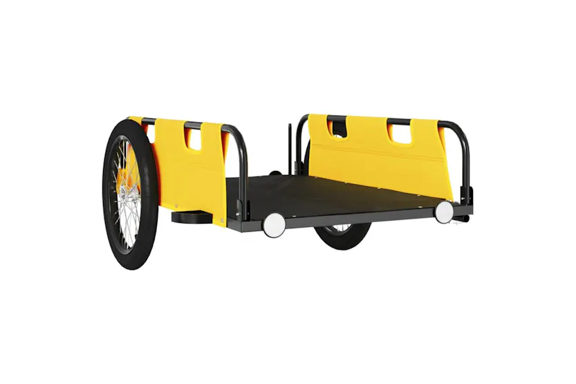 Vidaxl Bike Trailer Yellow Oxford Fabric And Iron Vidaxl Bike Trailer Yellow Oxford Fabric And Iron