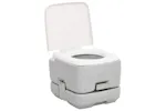 Vidaxl Portable Camping Toilet Grey And White 10+10 L Hdpe Vidaxl Portable Camping Toilet Grey And White 10+10 L Hdpe