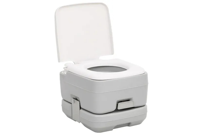 Vidaxl Portable Camping Toilet Grey And White 10+10 L Hdpe Vidaxl Portable Camping Toilet Grey And White 10+10 L Hdpe