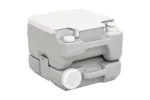 Vidaxl Portable Camping Toilet Grey And White 10+10 L Hdpe Vidaxl Portable Camping Toilet Grey And White 10+10 L Hdpe