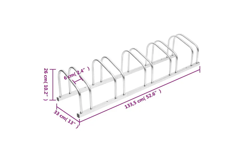 Vidaxl Bike Rack For 5 Bikes Galvanised Steel Vidaxl Bike Rack For 5 Bikes Galvanised Steel