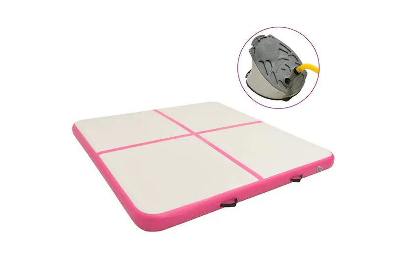 Vidaxl Inflatable Gymnastics Mat With Pump 200x200x20 Cm Pvc Pink Vidaxl Inflatable Gymnastics Mat With Pump 200x200x20 Cm Pvc Pink